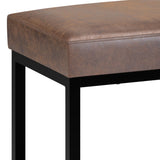 Reynolds - Small Bench - Distressed Chestnut Brown by Simpli-Home | Bel Furniture