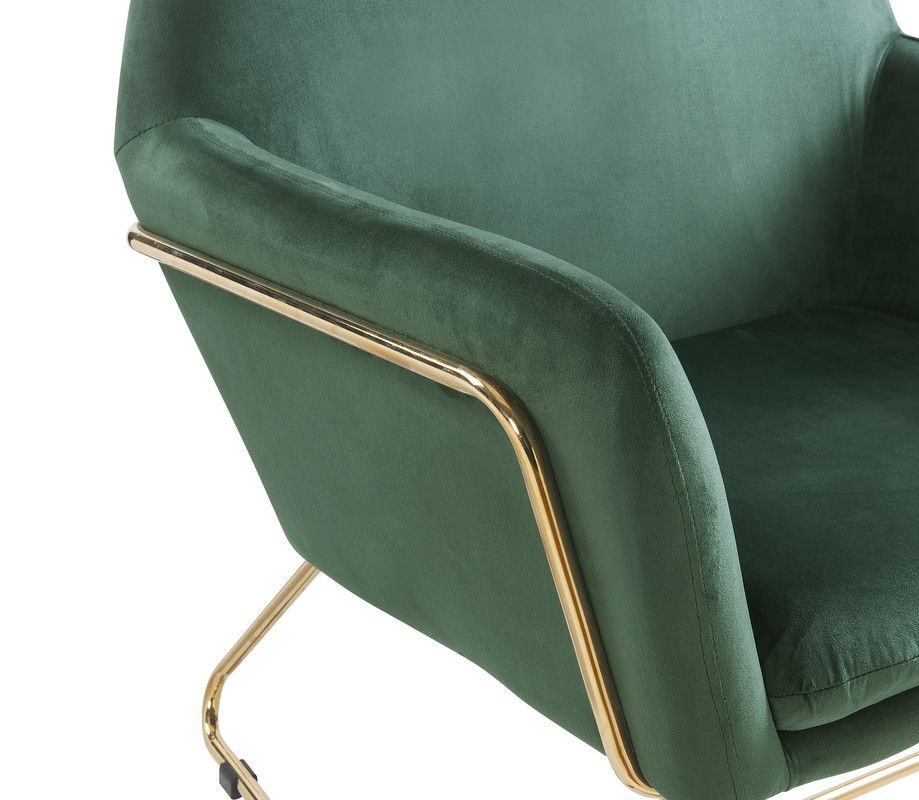 Keira - Velvet Accent Chair With Metal Base by Lilola Home | Bel Furniture