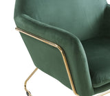 Keira - Velvet Accent Chair With Metal Base by Lilola Home | Bel Furniture
