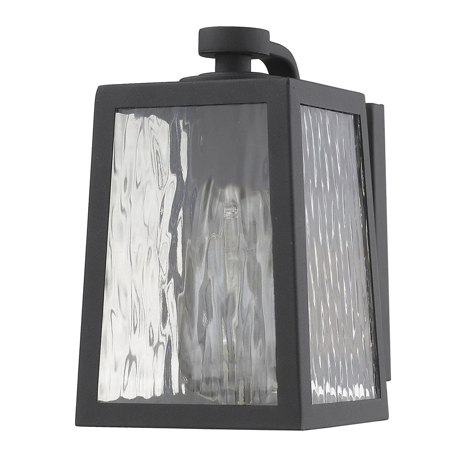 Glass Panels Outdoor Wall Light - Matte Black