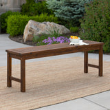 Modern Slat Top Solid Wood Patio Bench by Walker Edison | Bel Furniture