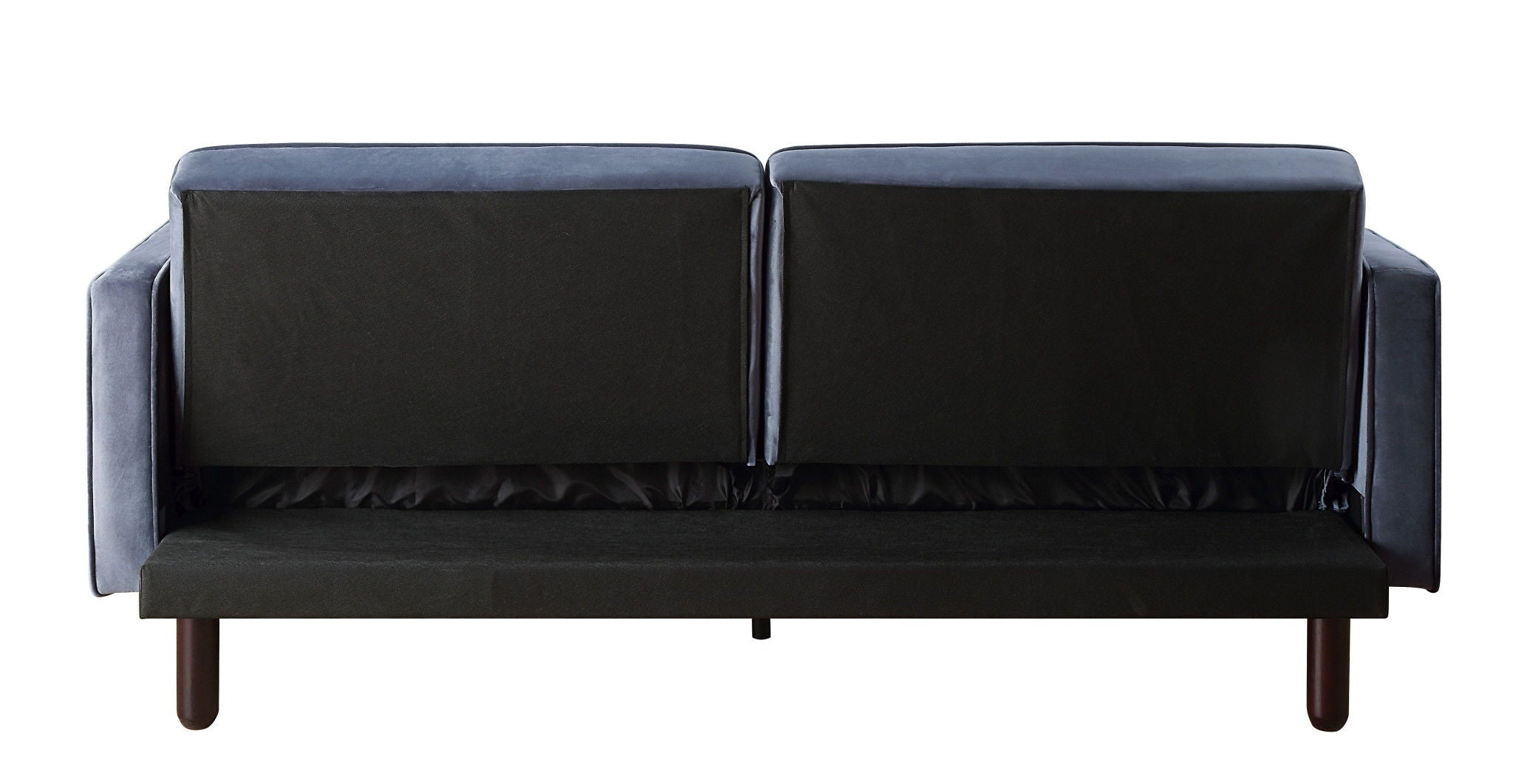 Velvet And Black Sleeper Sofa - Dark Gray