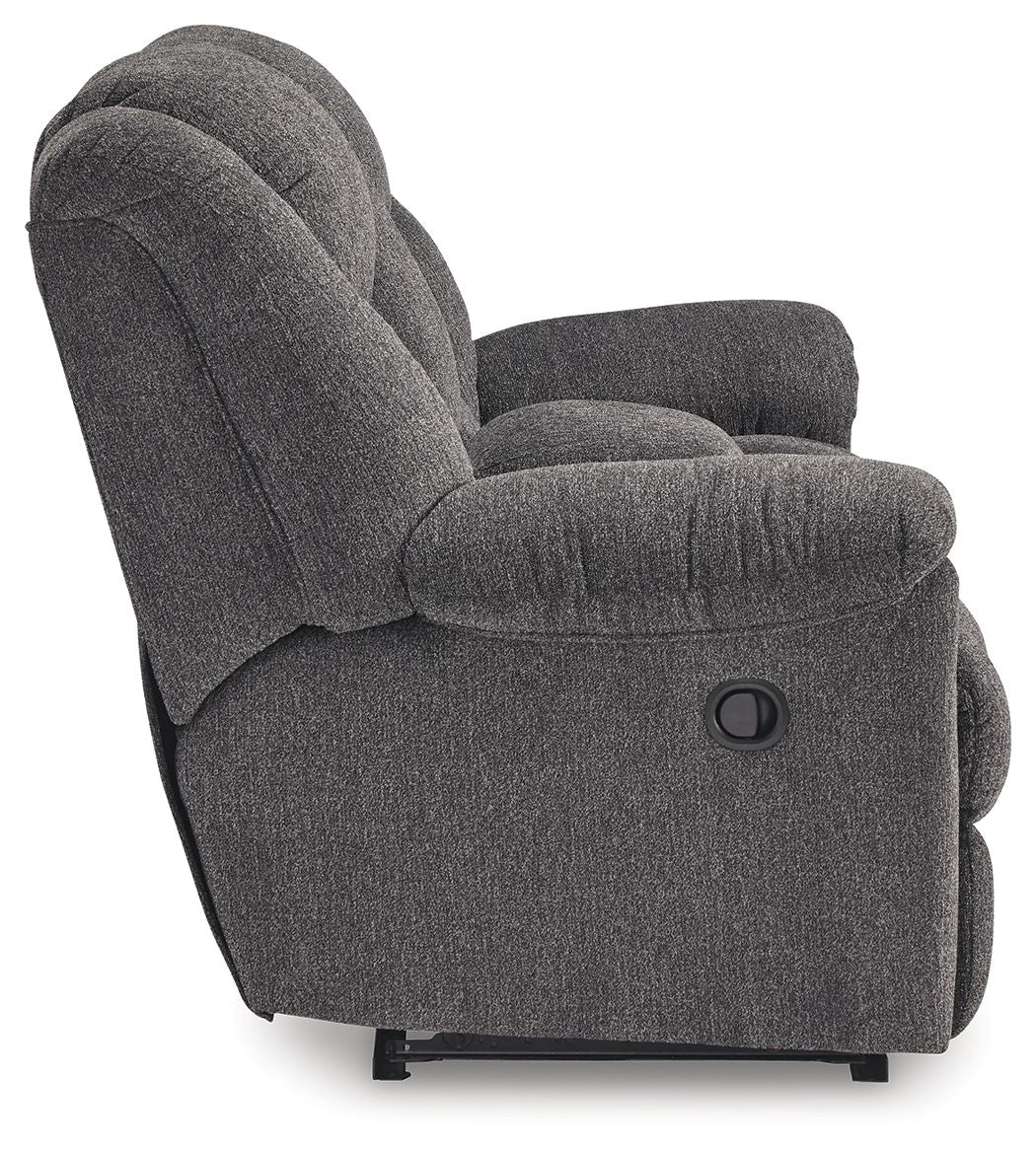 Foreside - Charcoal - Dbl Reclining Loveseat with Console by Signature Design by Ashley® | Bel Furniture