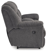 Foreside - Charcoal - Dbl Reclining Loveseat with Console by Signature Design by Ashley® | Bel Furniture