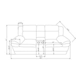 Winston - Power Console Recliner Loveseat With LED And Hidden Drawer - Black