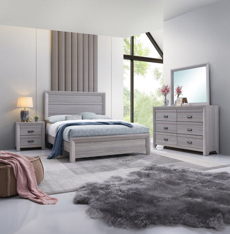 Adelaide - Bedroom Set Gray 4 Pc. Bed, Dresser, Mirror, Nightstand by Crown Mark | Bel Furniture