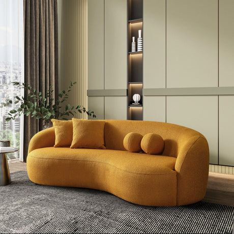Drake - Japandi Style Curvy Boucle Sofa - view 6