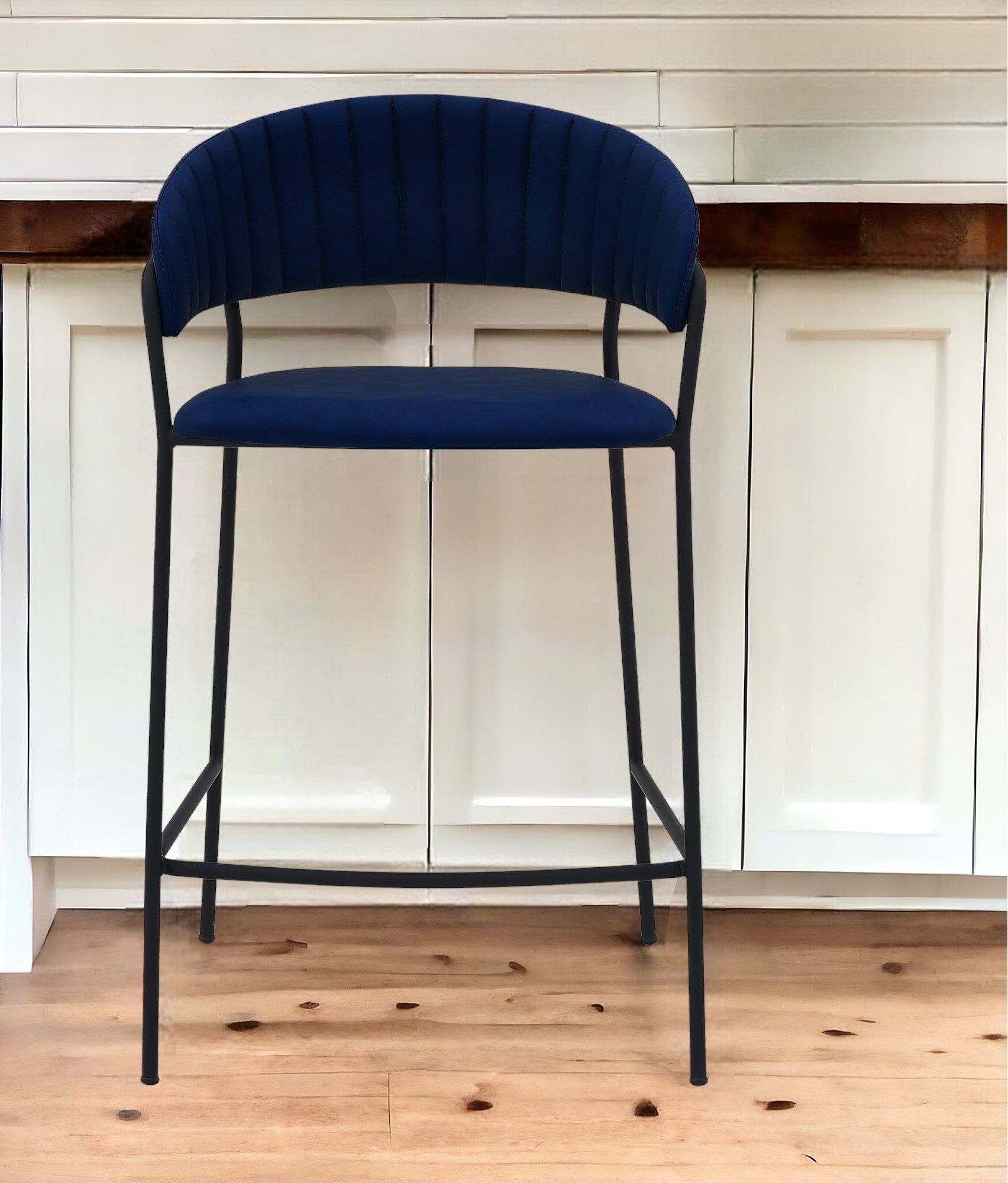 Low Back Counter Height Bar Chair - Blue / Black