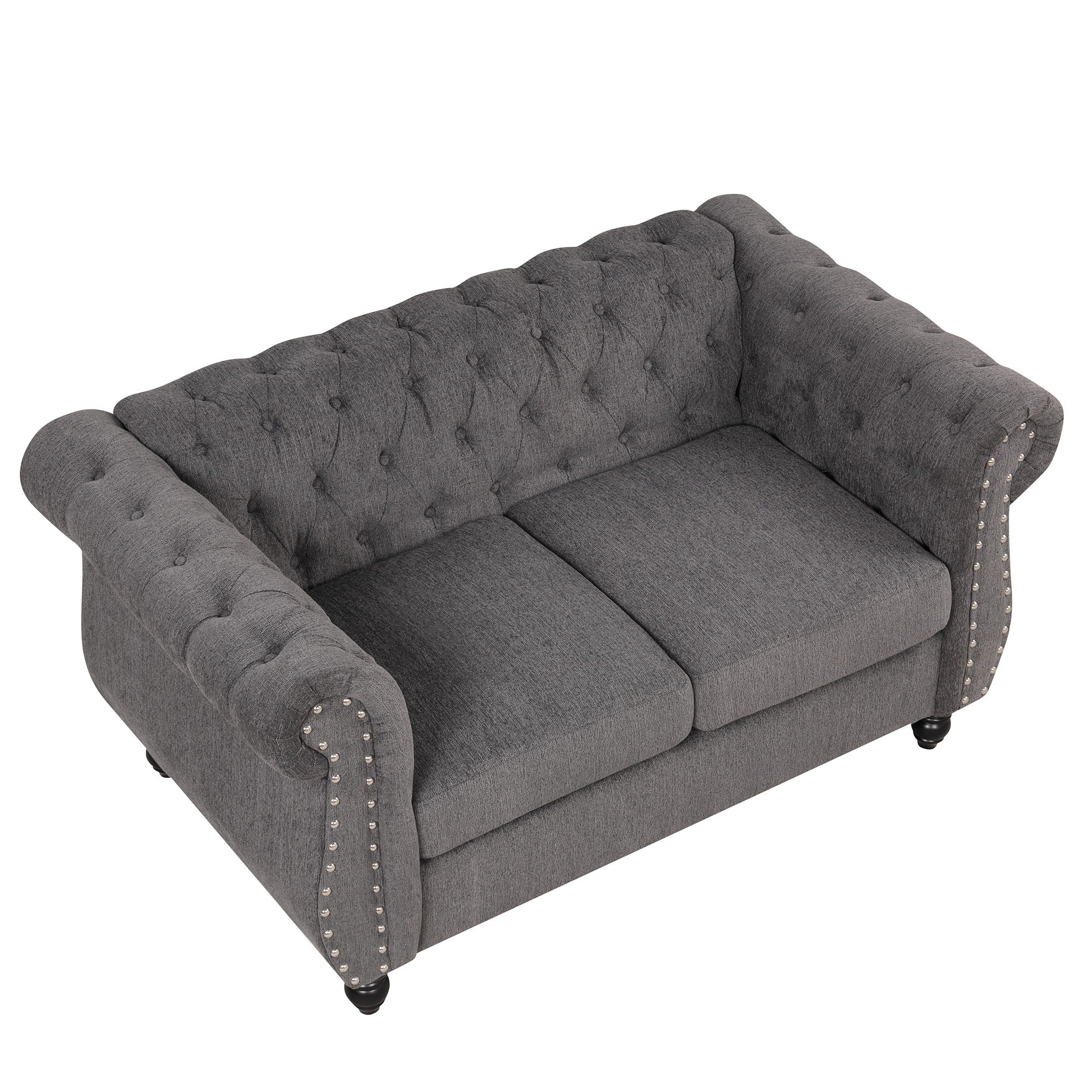 Modern Sofa Dutch Plush, Upholstered Sofa, Solid Wood Legs, Buttoned Tufted Backrest