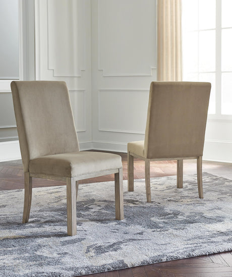 Chrestner - Dining UPH Side Chair (Set of 2) - Gray / Brown - view 5