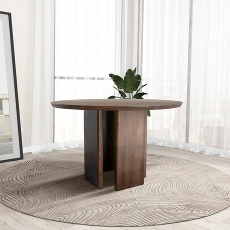 Alden - Round Dining Table - Walnut by Ashcroft Furniture | Bel Furniture