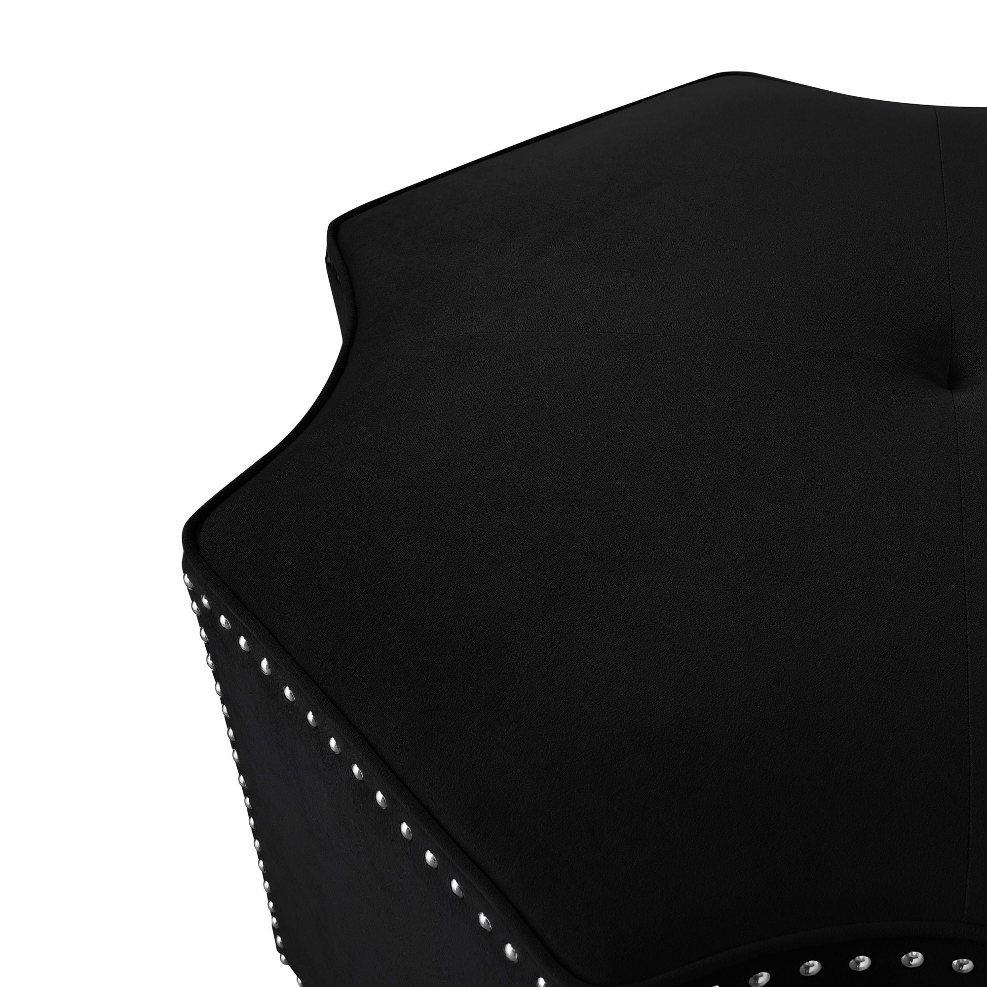 Velvet Specialty Cocktail Ottoman - Black