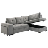 Roanne - Fabric Upholstered Sleeper Sectional Sofa - Gray