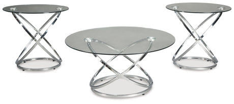 Hollynyx - Chrome Finish - Occasional Table Set (Set of 3) by Signature Design by Ashley® | Bel Furniture