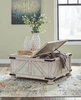 Carynhurst - Whitewash - Cocktail Table with Storage by Signature Design by Ashley® | Bel Furniture