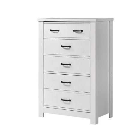 Cassini - 5 Drawer Chest - White - view 3