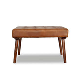 Mark - Tufted Square Genuine Leather Upholstered Ottoman