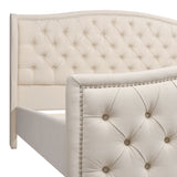 Fontana - Handcrafted Wingback Upholstered Platform Bed Frame by Jennifer Taylor Home | Bel Furniture
