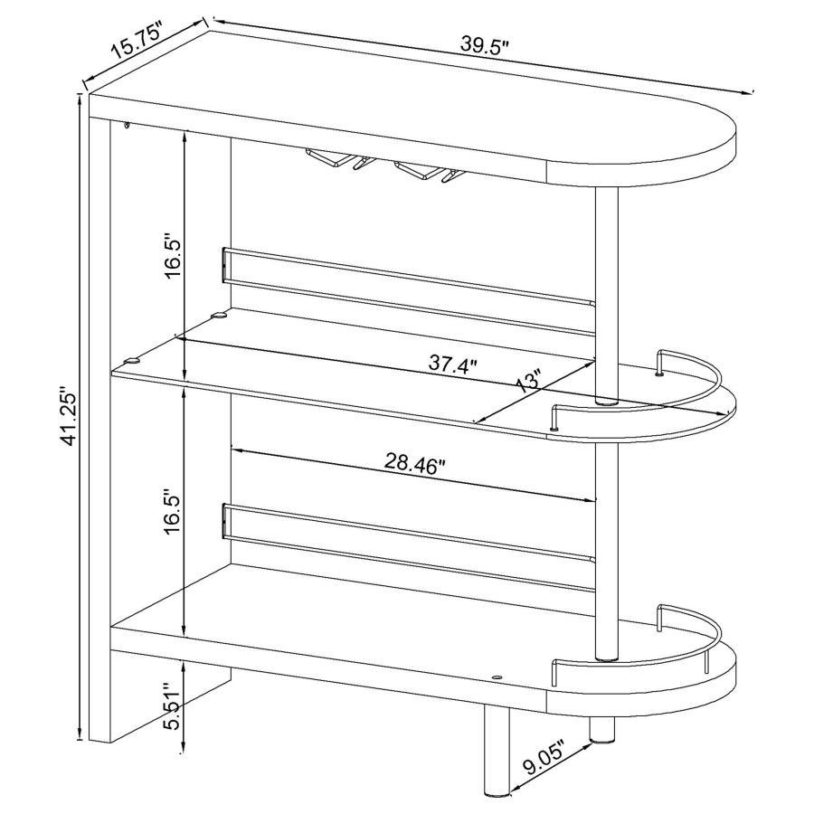 Adolfo - Rectangular 2-Tier Home Bar Table