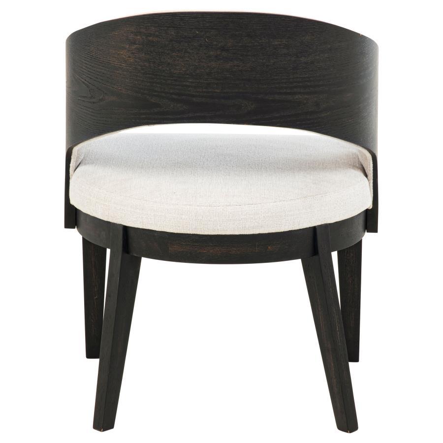 Leandro - Upholstered Dining Arm Chair (Set of 2) - Burnished Black / Cream