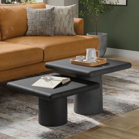 Zachary - 2 Piece Set Cast Aluminum Coffee Table - Black - view 6