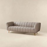 Lamattina - Genuine Italian Leather Channel Tufted Sofa