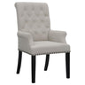 Alana - Upholstered Dining Arm Chair White by CoasterElevations | Bel Furniture