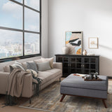 Owen - Square Coffee Table Storage Ottoman - Slate Gray by Simpli-Home | Bel Furniture