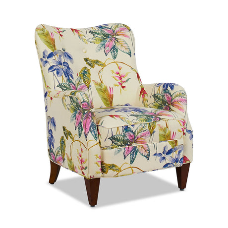 Paradise - Upholstered Arm Chair Floral Printed On Cotton - Off-White - view 5