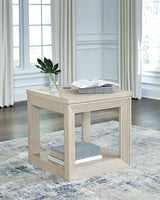 Marxhart - Bisque - Square End Table by Signature Design by Ashley® | Bel Furniture