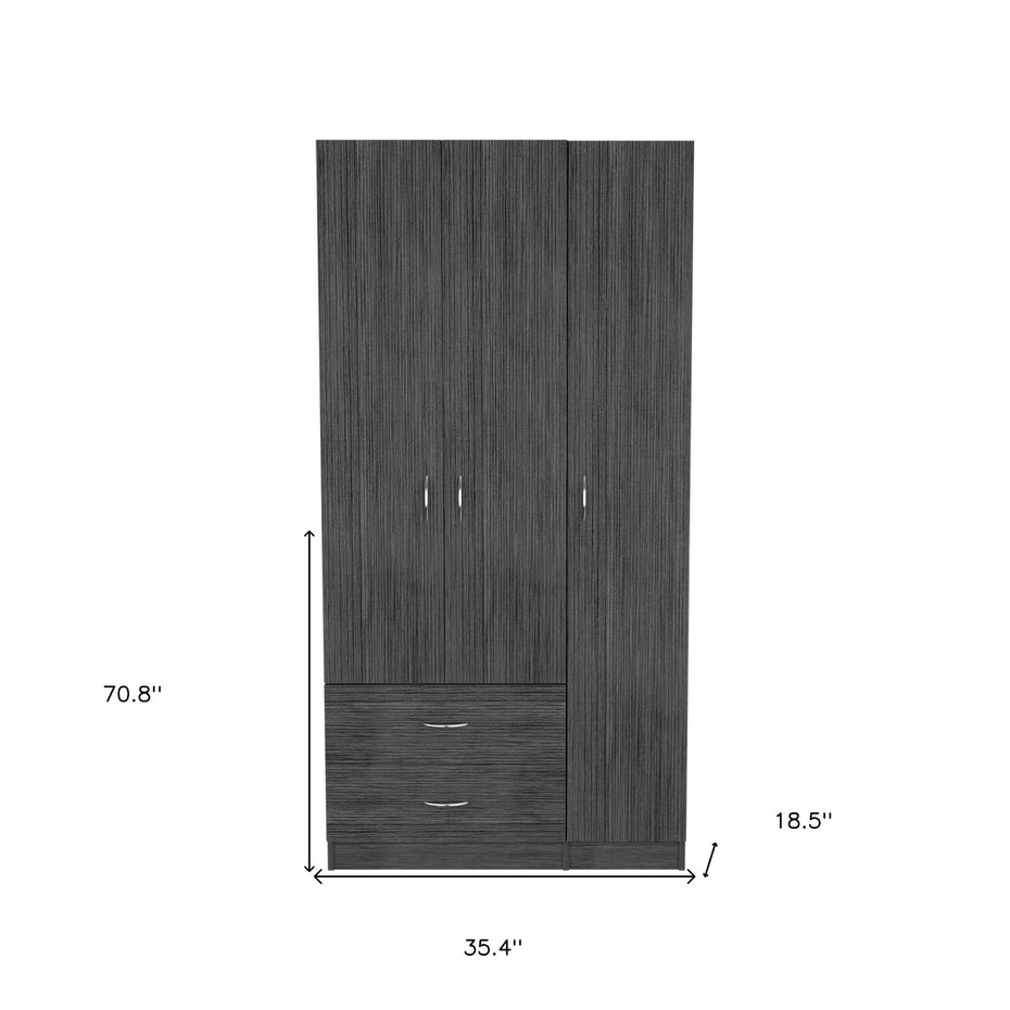 Two Drawer Combo Dresser - Dark Gray