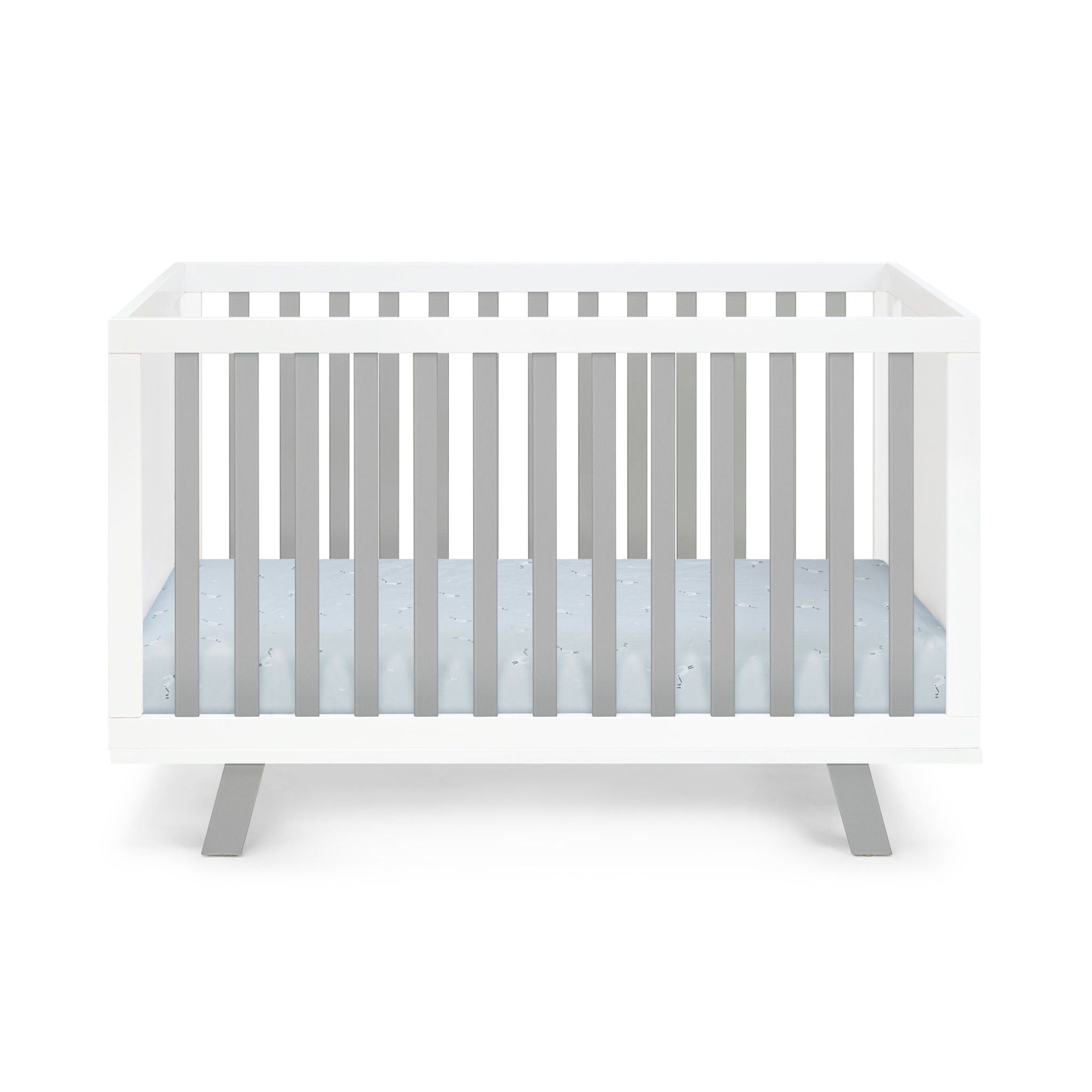 Wood Standard Three In One Convertible Crib - Gray / White