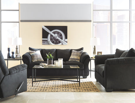 Darcy - Living Room Set Black 3 Pc. Sofa, Loveseat, Rocker Recliner by Signature Design by Ashley® | Bel Furniture