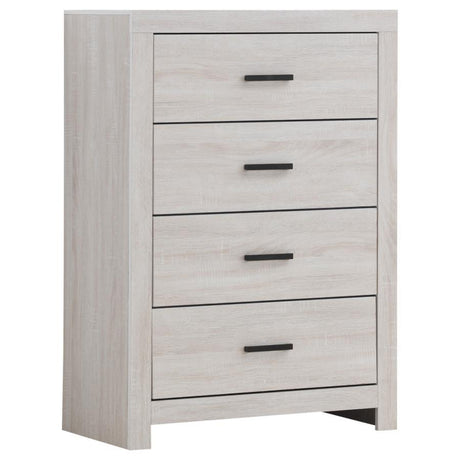 Brantford - 4-Drawer Bedroom Chest White by CoasterEveryday | Bel Furniture