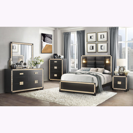 Lively - Chest With Glitter Detail And Thick Bar Handle Hardware - Black - view 4