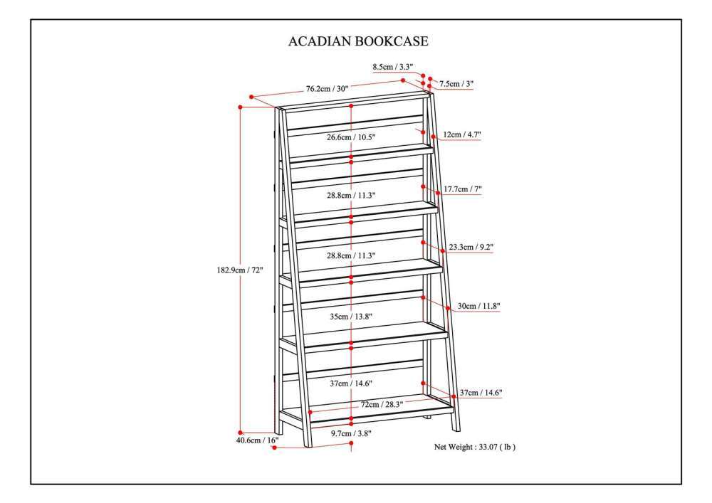 Acadian - Handcrafted Wide Bookcase by Simpli-Home | Bel Furniture