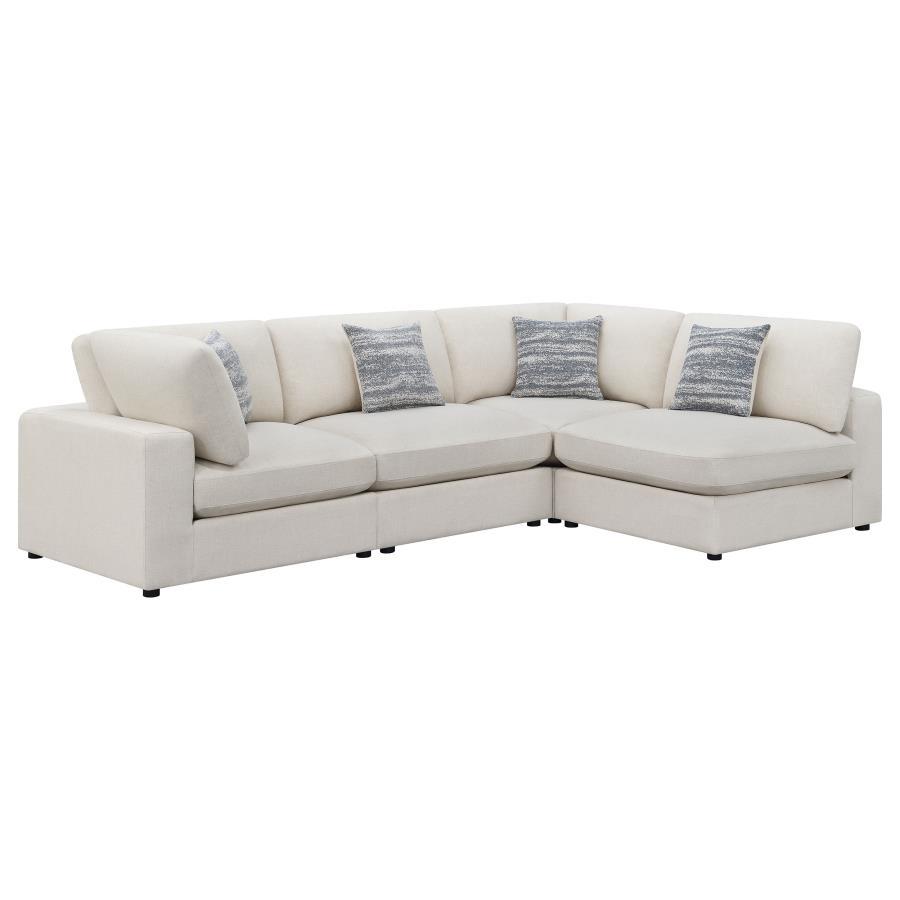 Serene - Upholstered Modular Sectional Sofa Beige 4 Pc. Left Arm Facing Corner Chaise Sectional by CoasterEssence | Bel Furniture
