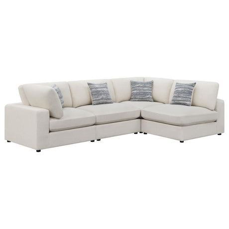 Serene - Upholstered Modular Sectional Sofa Beige 4 Pc. Left Arm Facing Corner Chaise Sectional by CoasterEssence | Bel Furniture