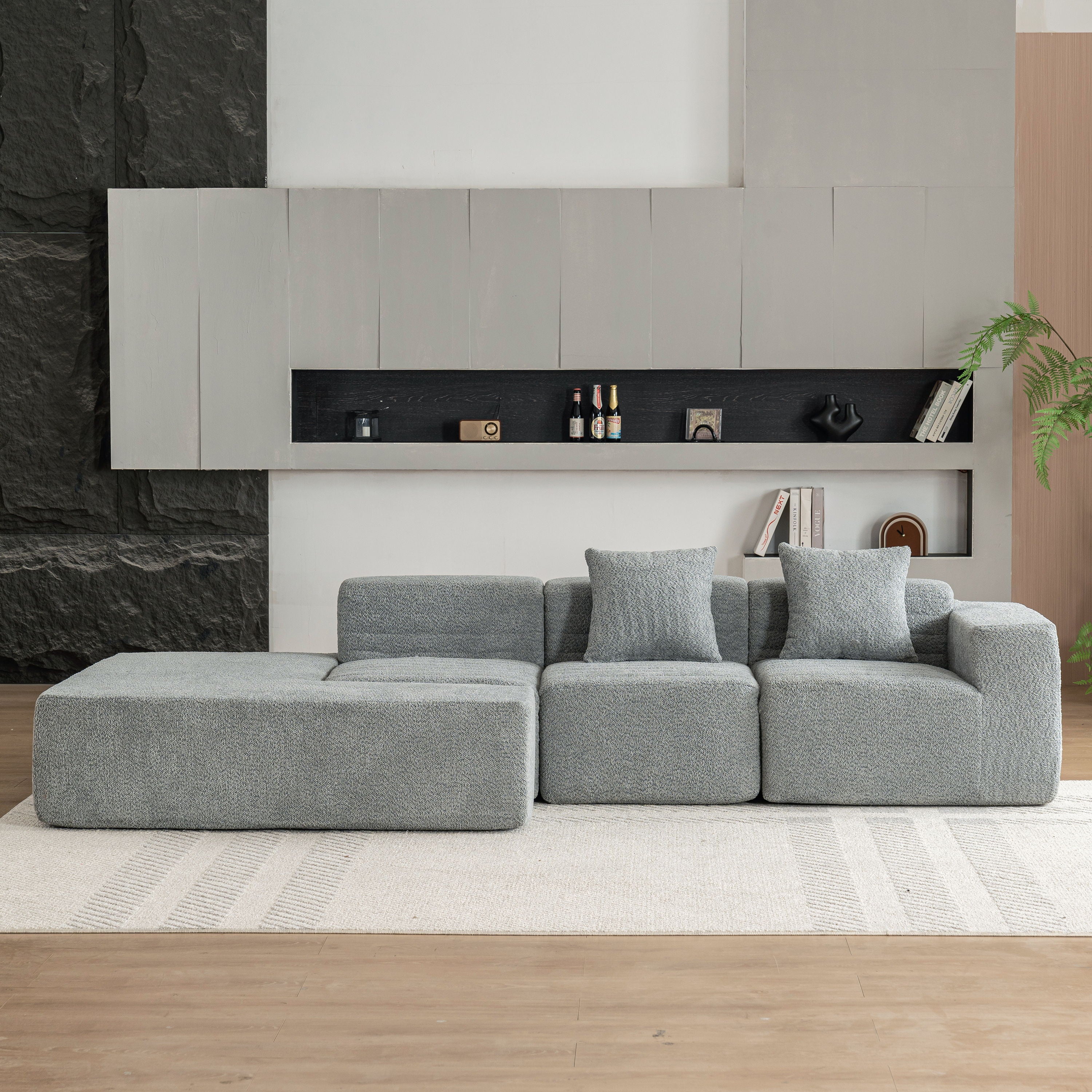 Sectional Sofa Full-Compressed Sofa Couch Free-Combined Sofa For Living Room