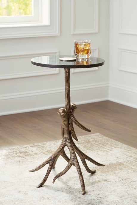 Lemkins - Black / Antique Gold Finish - Accent Table by Signature Design by Ashley® | Bel Furniture