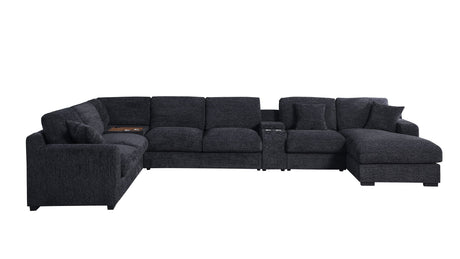 Celine - Fabric Corner Sectional Sofa With Right-Facing Chaise, Cupholders, And Charging Ports - view 12