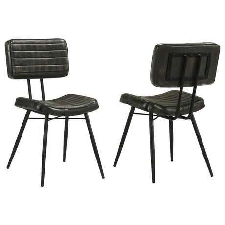 Misty - Leather Upholstered Dining Chair (Set of 2) - Espresso by CoasterEssence | Bel Furniture