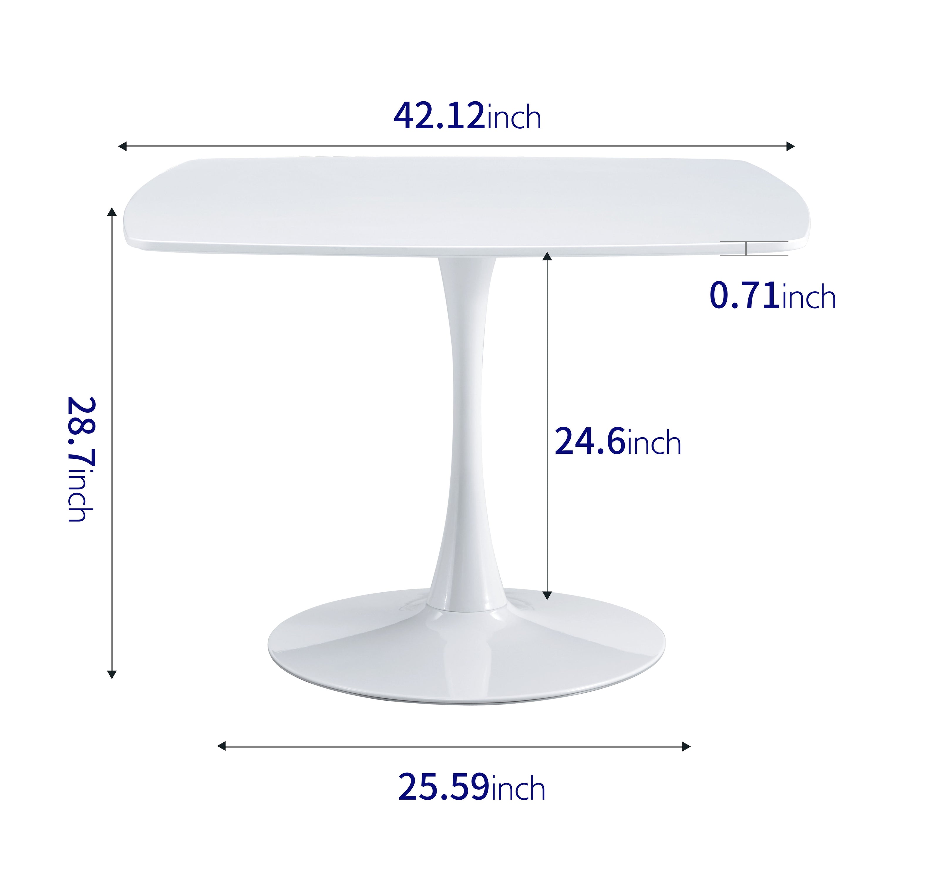 Table Mid-Century Dining Table For 4-6 People With Round MDF Table Top, Pedestal Dining Table, End Table Leisure Coffee Table