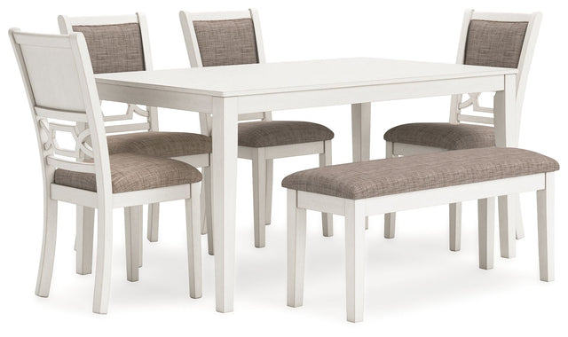 Erinberg - Antique White - Dining Room Table Set (Set of 6) by Signature Design by Ashley® | Bel Furniture