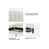 Elena - Boucle Upholstered Daybed, Ribbed Tufted Backrest