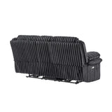 Winston - Power Console Recliner Loveseat With LED And Hidden Drawer - Black