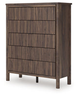 Pamytta - Five Drawer Wide Chest - Brown