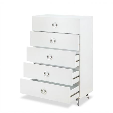 Five Drawer, Standard Chest - White