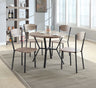 Blake - Round Dinette Set Light Brown 5 Pc. Table, 4 Chairs by Crown Mark | Bel Furniture