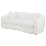 Isabella - Faux Sheepskin Upholstered Sofa Natural - Ivory by CoasterElevations | Bel Furniture